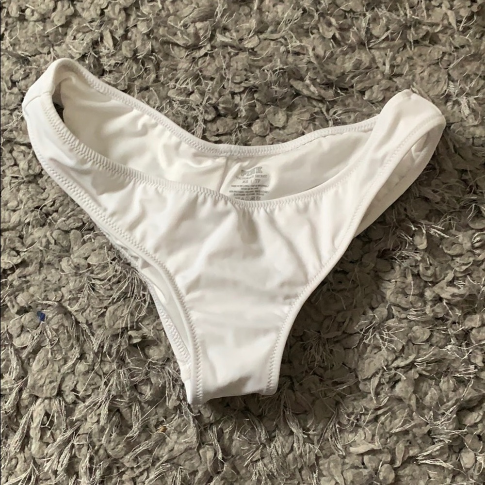 white bikini bottoms